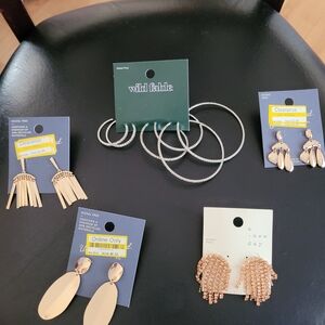 wild fable Mixed Metal Earring Lot — Silver and Rose Gold Tones